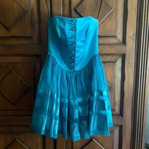 VINTAGE BETSEY JOHNSON COLLECTION BLUE CORSET MINI DRESS